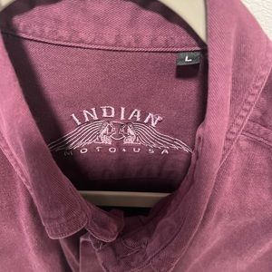 Indian Moto USA motorcycle Shirt Plum Oversized Large Guys or Gals heavy cotton